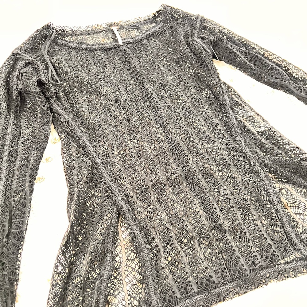 Free People Blouse lace black